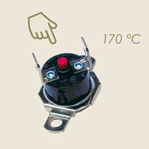 300-A - TERMOSTAT TIP PASTILA CON COLLARE ALETTE VERTICALI E RIARMO 170Ø