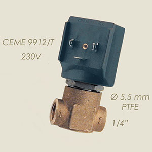 402-AB - ELECTROVALVA CEME ES 9912 5.5MM TEFLON 1/4"F F 220 V