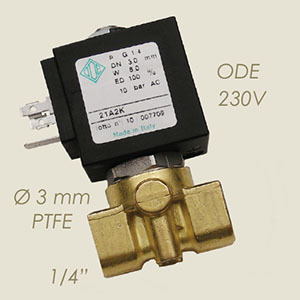 413-D30T-230 - ELECTROVALVA ODE 1/4" TEFLON Ø 3 230 V