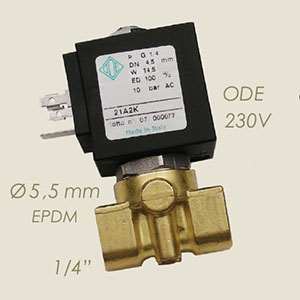 413-D55E-230 - ELECTROVALVA ODE 1/4" EPDM Ø 5,5 230 V