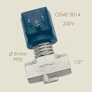 415-B - ELECTROVALVA CEME ESV 9014 TEFLON 1/2"F F 220 V