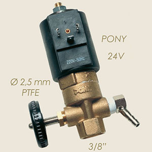 430-24 - ELECTROVALVA PONY TEFLON 3/8" CU REGLAJ 24 V