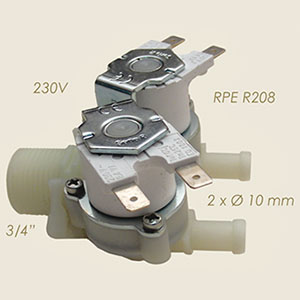445-E-220 - ELECTROVALVA APA 3/4"M PORTAGOMMA DOPPIO 230 V