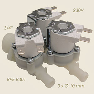 445-F-220 - ELECTROVALVA APA 3/4"M PORTAGOMMA TRIPLO 230 V