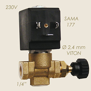 481-C - ELECTROVALVA SAMA 177R 1/4"F F Ø 2,4 VITON CU REGLAJ 230 V