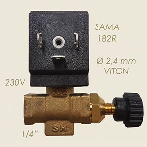 481-D - ELECTROVALVA SAMA 182R 1/4"F F Ø 2,4 VITON CU REGLAJ 230 V