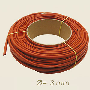 506-R - IZOLATIE VETROSILICONE ROSSA Ø 3