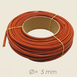 506-S - IZOLATIE VETROSILICONE ROSSA Ø 5