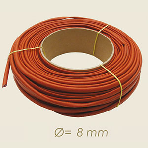 506-T - IZOLATIE VETROSILICONE ROSSA Ø 8