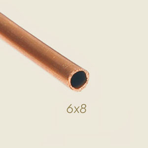 509-B - TUB CUPRU TONDO COTTO 6X8 (1 METRO = 0,18 KG)