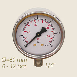 535 - MANOMETRU ABUR Ø 62 1/4" 0 A 12 BAR