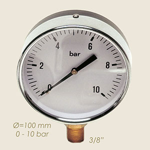 537-A - MANOMETRU ABUR Ø 100 3/8" 0 A 10 BAR