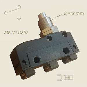 544 - MICROINTRERUPATOR MK V11D10 (EX MS10) PULSANTE FILETTATO