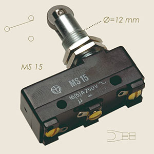 545 - MICROINTRERUPATOR MS15 PULSANTE ROTELLA
