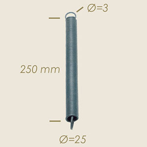 553-021 - ARC CAMPTEL Ø 25 FILO Ø 3 L=250 2 OCCHIELLI