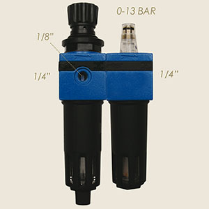570-AA - KIT LUBRIFICATOR CU MANOMETRU FRL 1/4" MASSIMO 12 BAR
