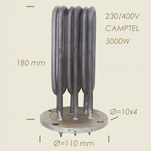 591-D - REZISTENTA CAMPTEL CU FLANSA Ø 110 4 FORI L=180 5000 W