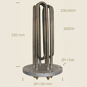 592 - REZISTENTA CAMPTEL CU FLANSA Ø 150 6 FORI L=250 5000 W