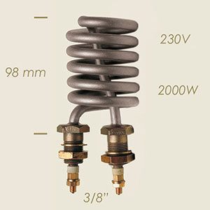 595-B - REZISTENTA TORTIGLIONE L=98 2000 W 3/8"