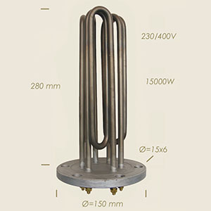 596-A - REZISTENTA CAMPTEL CU FLANSA Ø 150 6 FORI L=280 15000 W
