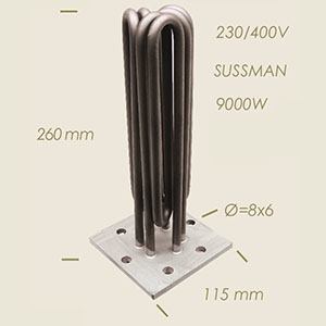 598-A - REZISTENTA SUSSMAN CU FLANSA QUADRATA 115X115 L=260 9000 W