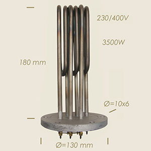 602 - REZISTENTA GHIDINI CU FLANSA  Ø 130 6 FORI L=180 3500 W