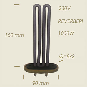 603-C - RESISTENZA REVERBERI CU FLANSA 2 FORI L=160 1000 W