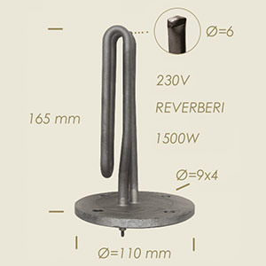 603-D - REZISTENTA REVERBERI CU FLANSA Ø 110 4 FORI L=165 1500 W
