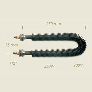 604-F - REZISTENTA ALETTATA L=270 550 W 1/2"