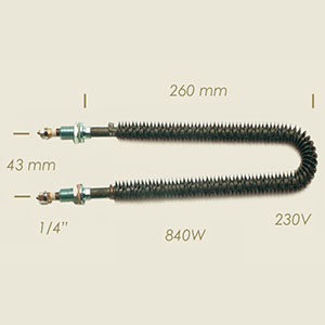604-G - REZISTENTA ALETTATA L=260 840 W 1/4"