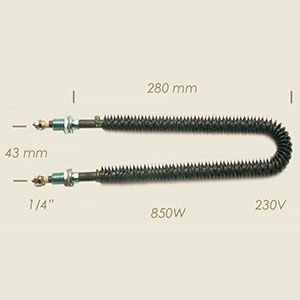 604-GB - REZISTENTA ALETTATA L=280 850 W 1/4"
