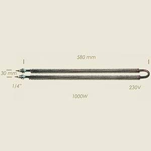 604-GCG - REZISTENTA ALETTATA L=580 01500 W 1/4" INTERASSE=30