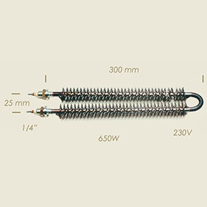 604-GE - REZISTENTA ALETTATA L=300 650 W 1/4" INTERASSE=25