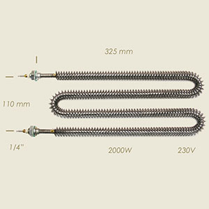 604-GH - REZISTENTA ALETTATA L=325 2000 W 1/4"