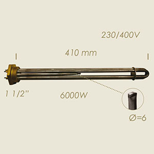 604-M - REZISTENTA L=410 6000 W 1 1/2" CU SONDA