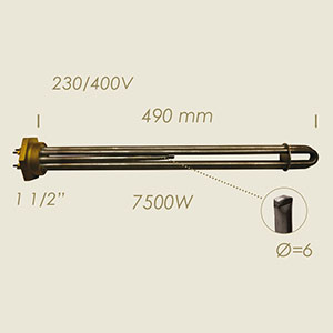 604-MC - REZISTENTA L=490 7500 W 1 1/2" CU SONDA