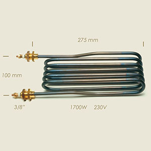 604-P - REZISTENTA SOFFIETTO L=275 1700 W 3/8" INTERASSE=100