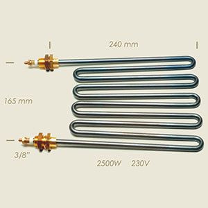 604-R - REZISTENTA PLATA L=240 2500 W 3/8" INTERASSE=165