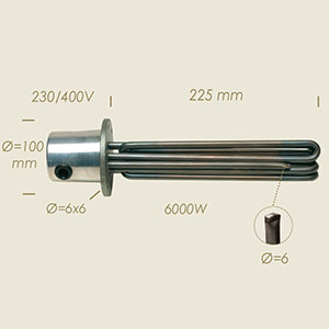 604-TA - REZISTENTA Ø 95 6 FORI L=255 6000 W