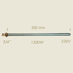 604-U - REZISTENTA L=500 1500 W 3/4"