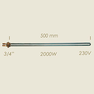 604-UD - REZISTENTA L=500 2000 W 3/4"