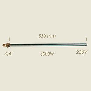 604-UL - REZISTENTA L=550 3000 W 3/4"