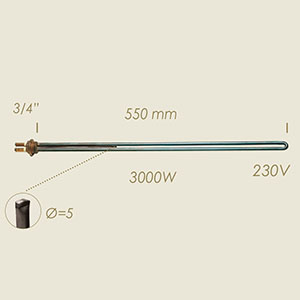 604-UM - REZISTENTA L=550 3000 W 3/4" CON SONDA