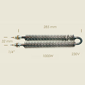 604-Z - REZISTENTA ALETTATA L=285 1000 W 1/4" INTERASSE=32