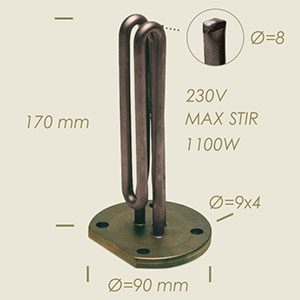 607-A - REZISTENTA MAX STIR CU FLANSA Ø 90 4 FORI L=170 1100 W