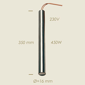 609-100 - REZISTENTA CARTUCCIA INOX Ø 16 L=350 450 W