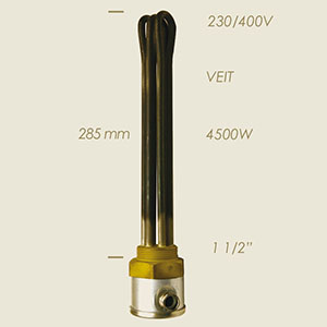 609-FA - REZISTENTA INOX A TAPPO VEIT 1 1/2" L=300 4500 W