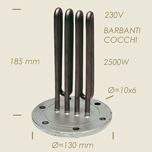 610 - REZISTENTA COCCHI BARBANTI CU FLANSA Ø 130 6 FORI L=185 2500 W