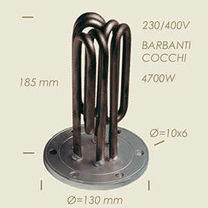 610-B - REZISTENTA COCCHI BARBANTI CU FLANSA Ø 130 6 FORI L=185 4700 W