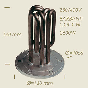 610-C - REZISTENTA COCCHI BARBANTI CU FLANSA Ø 130 6 FORI L=140 2600 W